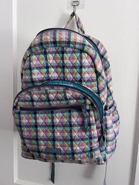 Vera Bradley Quilted Lavender Plaid Multicolor Backpack